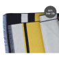 Preview: Scarf Shawl 100% Silk Flannel Jacquard Black Yellow Beige
